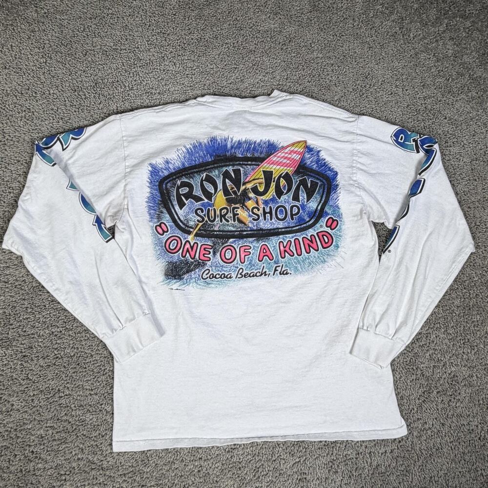 Ron Jon Surf Shop Shirt Mens M White One Of A Kind Surf Graphic Long Sleeve